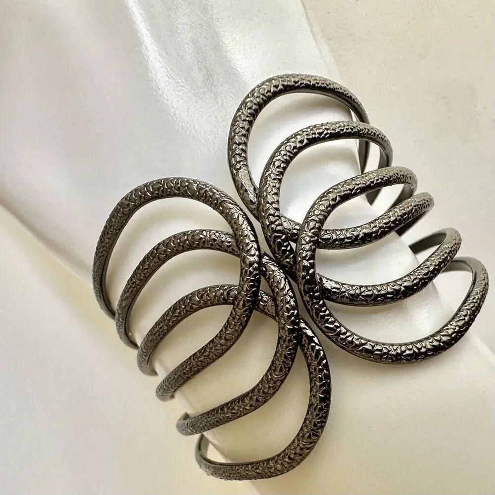 Grey hinged bangle bracelet